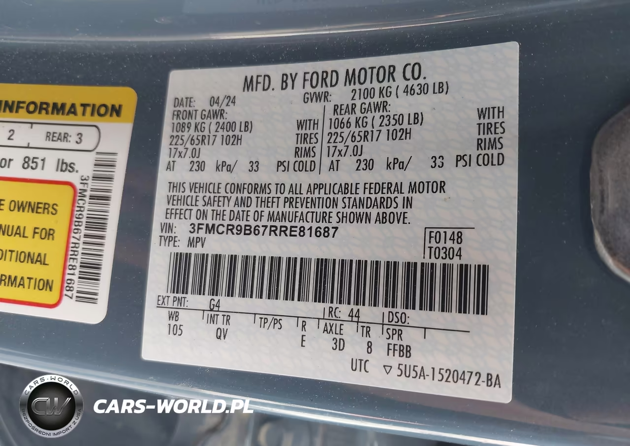 2024 Ford Bronco Sport Big Bend VIN:3FMCR9B67RRE81687 - 9