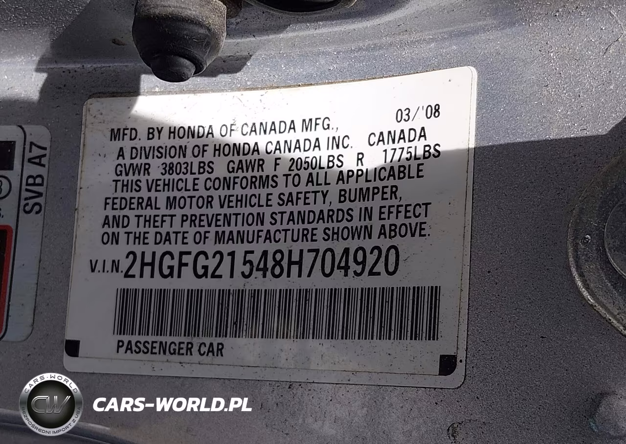 2008 Honda Civic Si VIN:2HGFG21548H704920 - 9