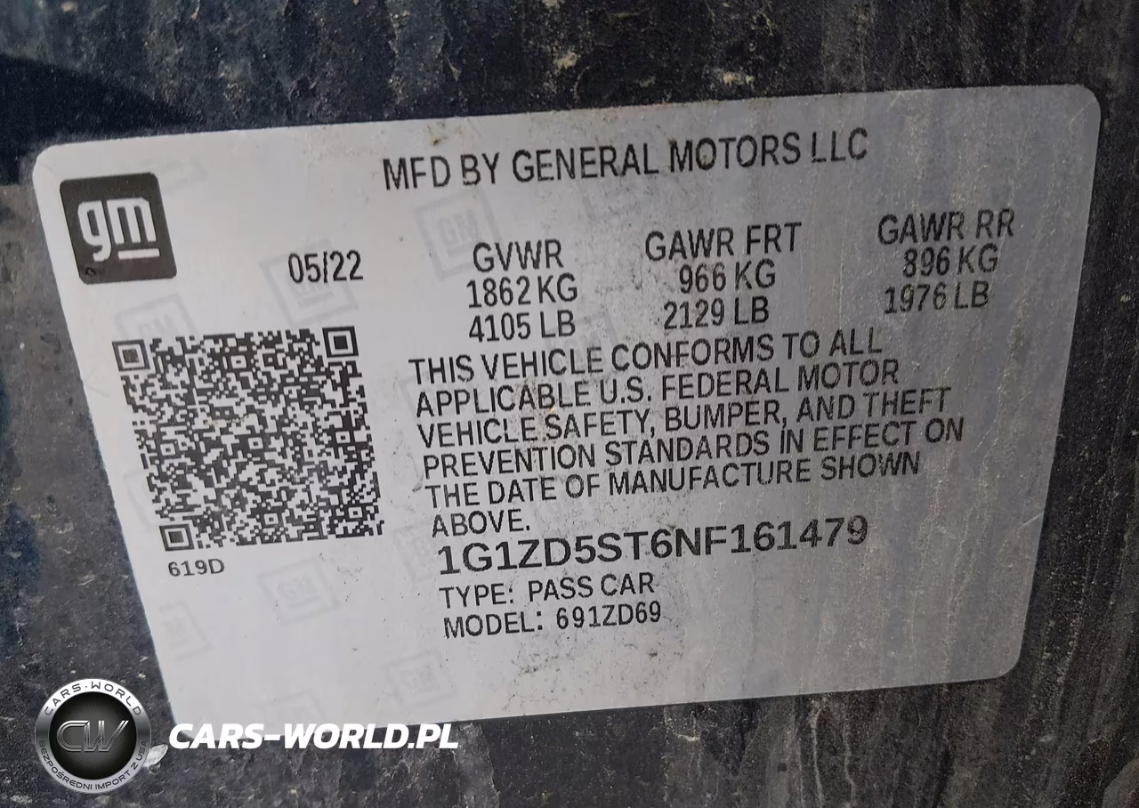 2022 Chevrolet Malibu Fwd Lt VIN:1G1ZD5ST6NF161479 - 9
