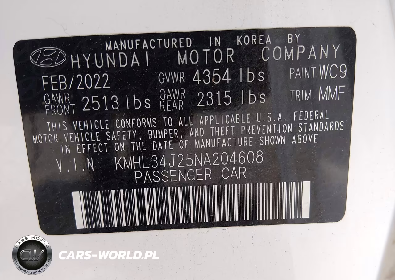 2022 Hyundai Sonata Limited VIN:KMHL34J25NA204608 - 9