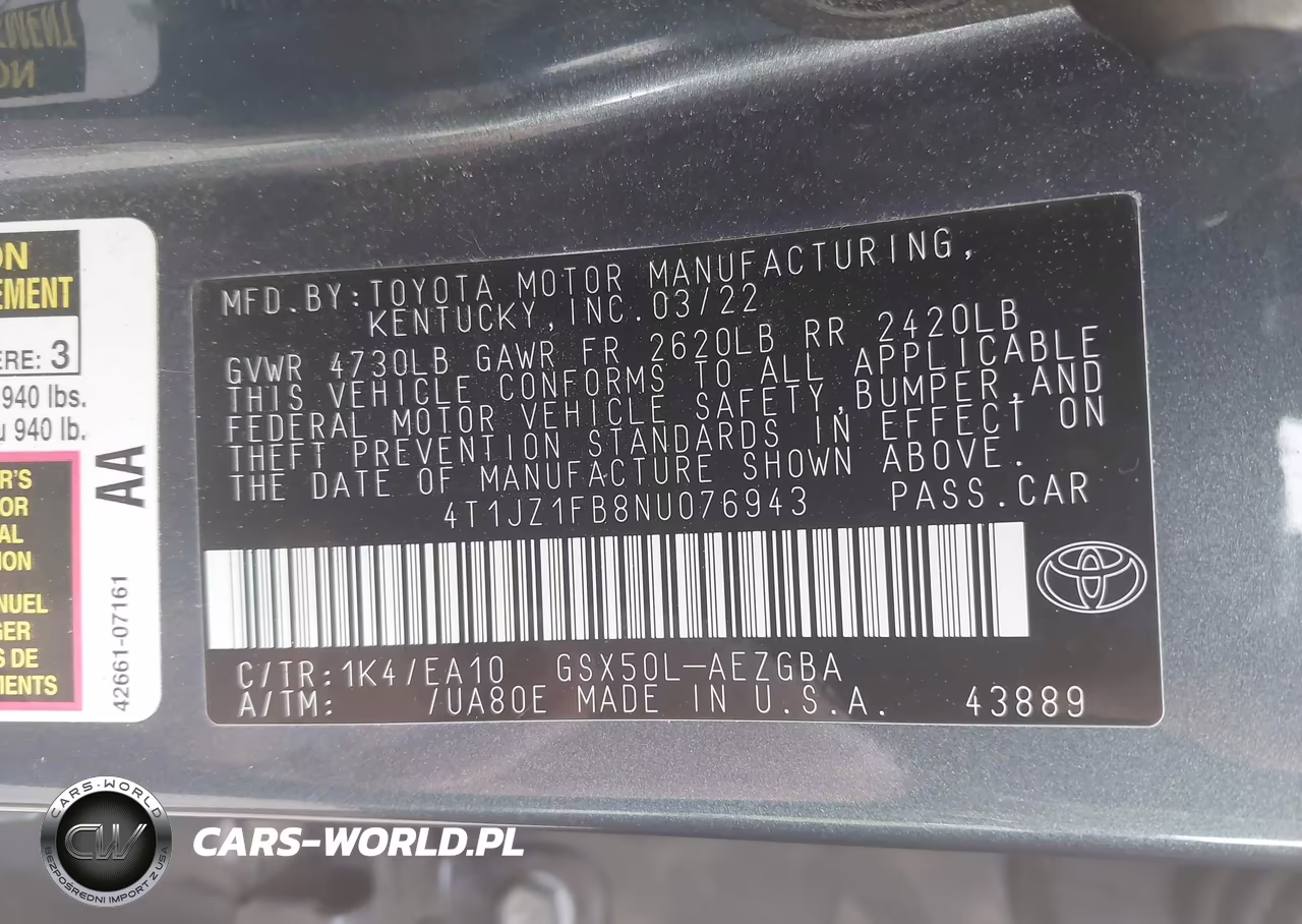 2022 Toyota Avalon Xle VIN:4T1JZ1FB8NU076943 - 9