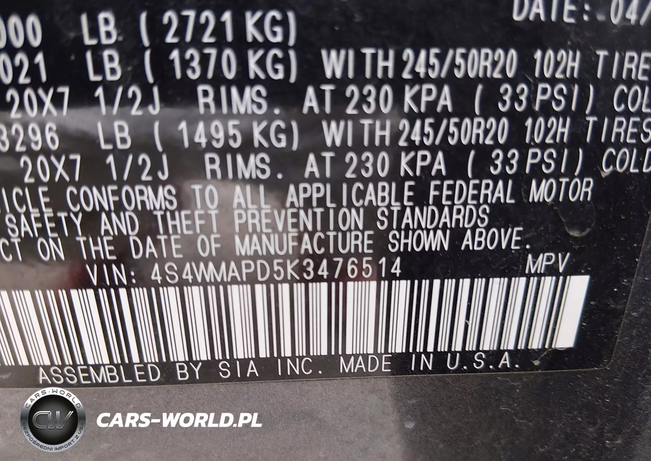 2019 Subaru Ascent Limited VIN:4S4WMAPD5K3476514 - 9