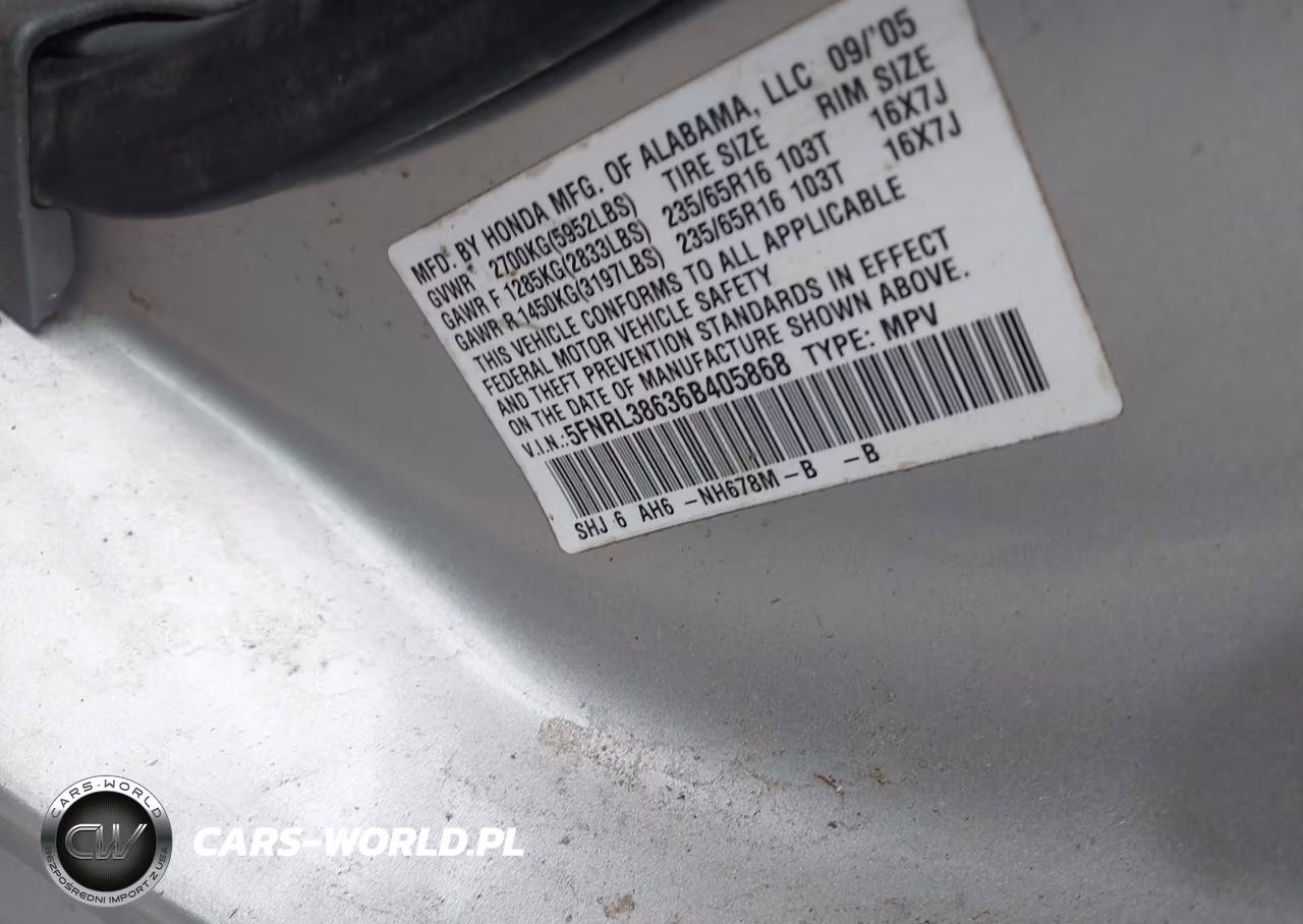 2006 Honda Odyssey Ex-L VIN:5FNRL38636B405868 - 9
