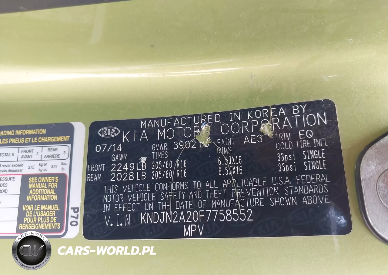 2015 Kia Soul VIN:KNDJN2A20F7758552 - 9