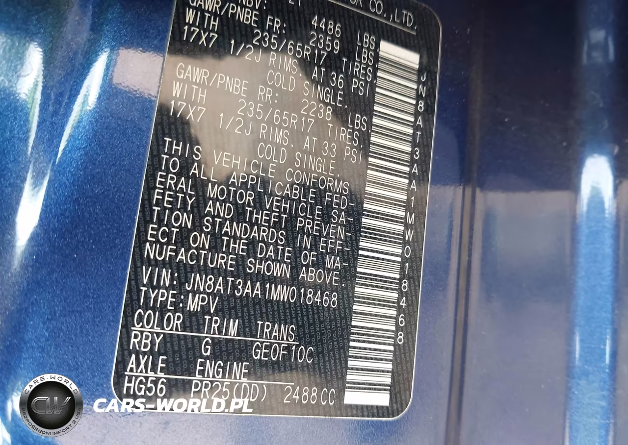 2021 Nissan Rogue S Fwd VIN:JN8AT3AA1MW018468 - 9