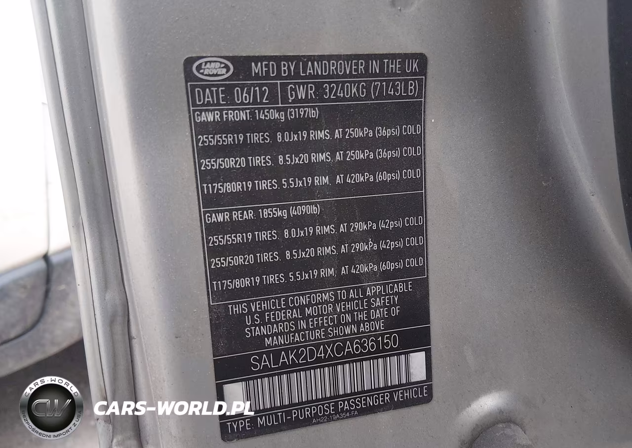 2012 Land Rover Lr4 VIN:SALAK2D4XCA636150 - 9