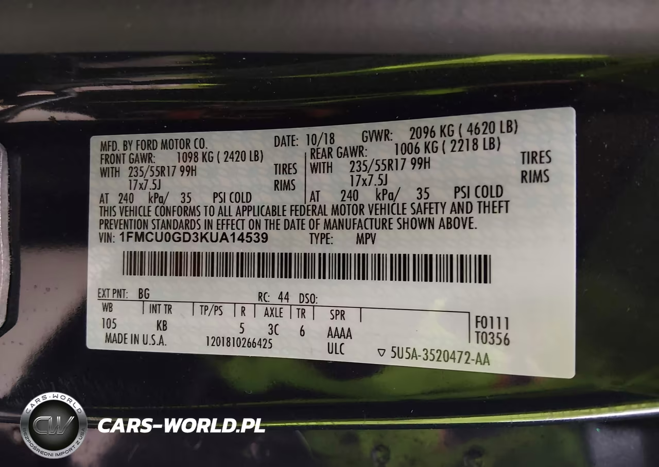 2019 Ford Escape Se VIN:1FMCU0GD3KUA14539 - 9
