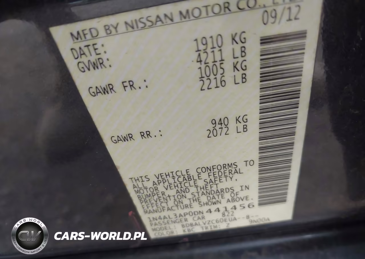 2013 Nissan Altima 2.5 Sl VIN:1N4AL3AP0DN441456 - 9