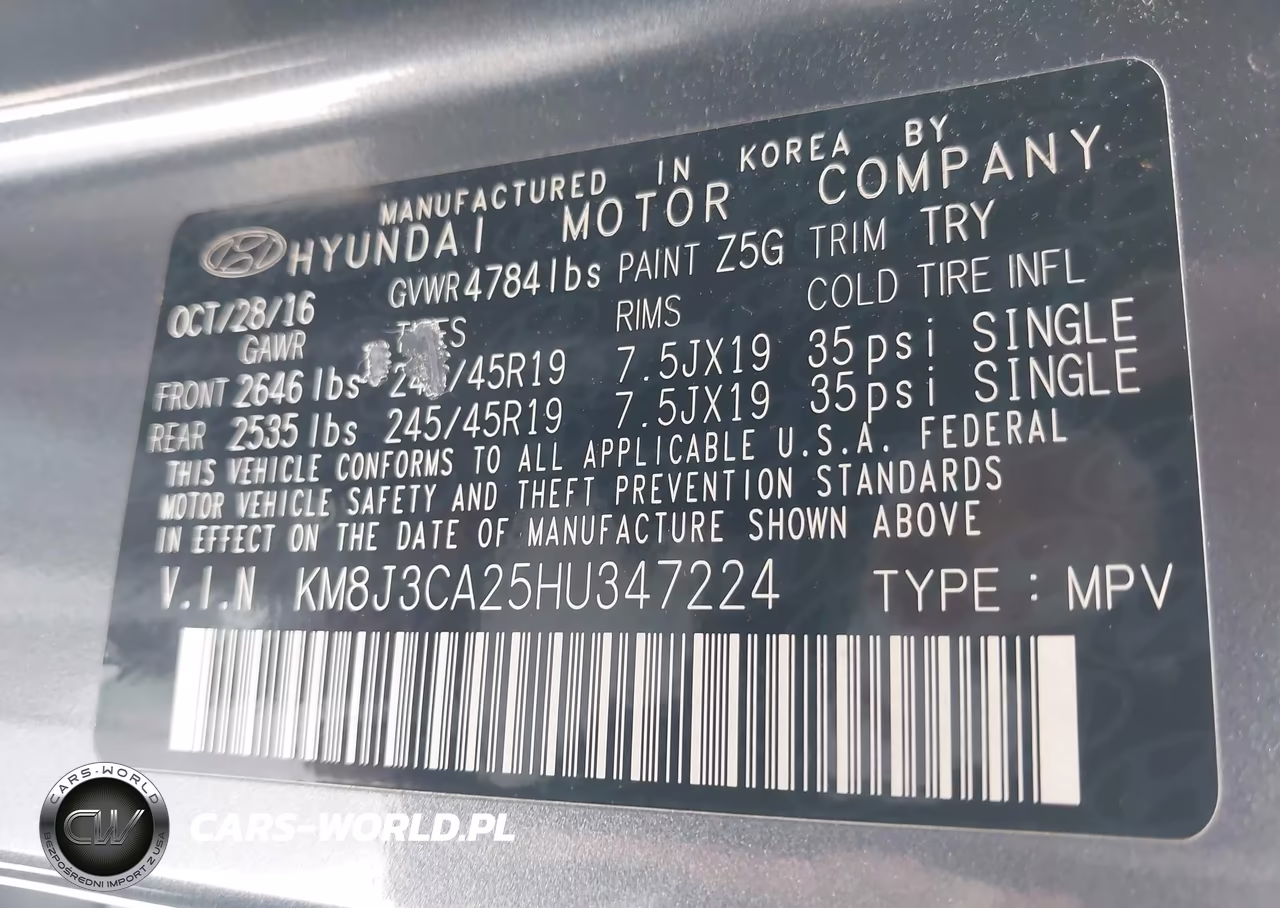 2017 Hyundai Tucson Limited VIN:KM8J3CA25HU347224 - 9