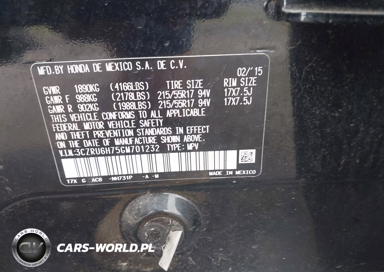 2016 Honda Hr-V Ex-L VIN:3CZRU6H75GM701232 - 9