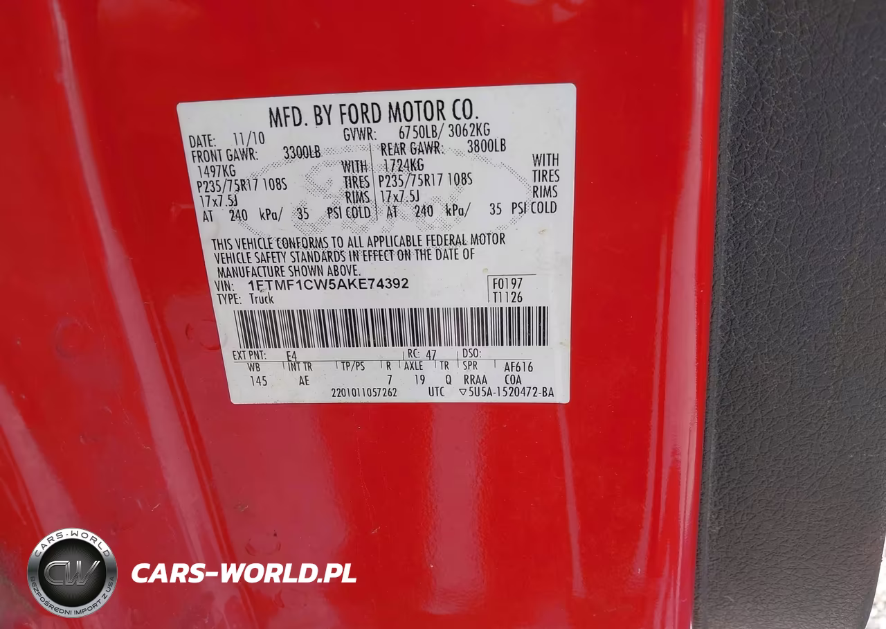 2010 Ford F-150 Stx-Xl-Xlt VIN:1FTMF1CW5AKE74392 - 9