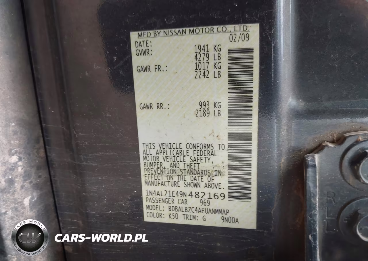 2009 Nissan Altima 2.5 S VIN:1N4AL21E49N482169 - 9