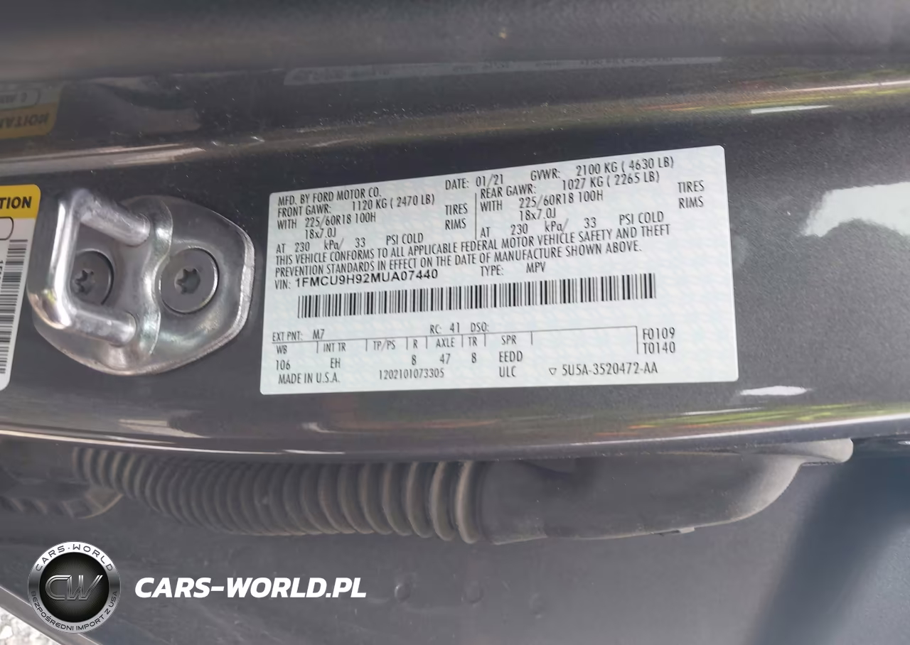 2021 Ford Escape Sel VIN:1FMCU9H92MUA07440 - 9