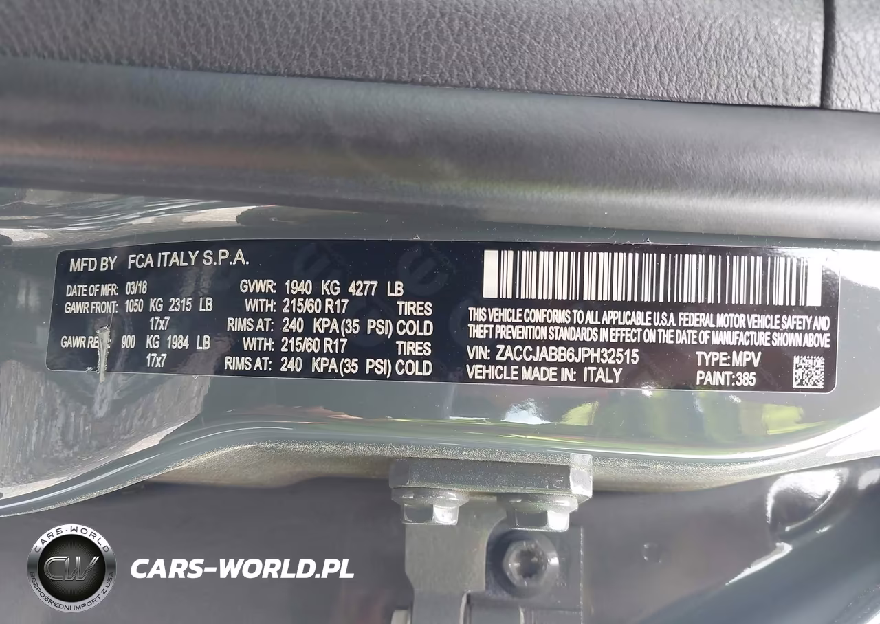 2018 Jeep Renegade Latitude Fwd VIN:ZACCJABB6JPH32515 - 9