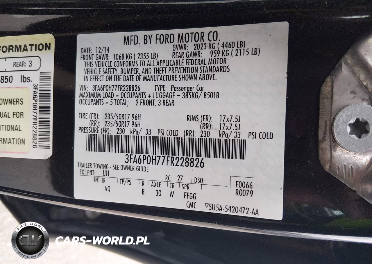 2015 Ford Fusion Se VIN:3FA6P0H77FR228826 - 9
