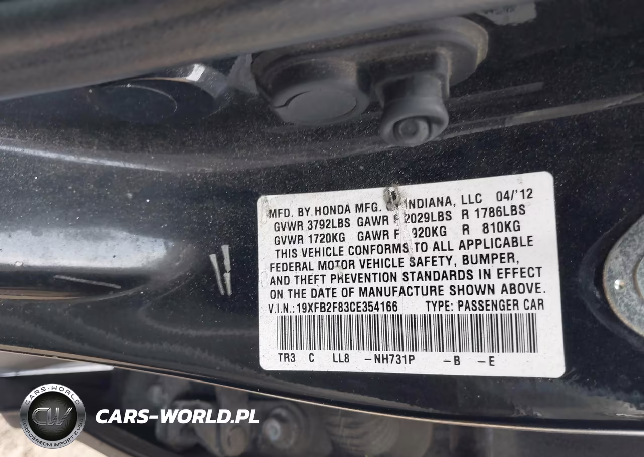 2012 Honda Civic Ex VIN:19XFB2F83CE354166 - 9