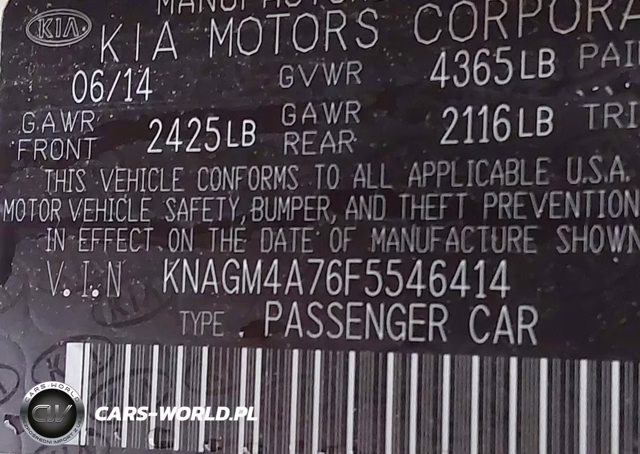 2015 Kia Optima Lx VIN:KNAGM4A76F5546414 - 9
