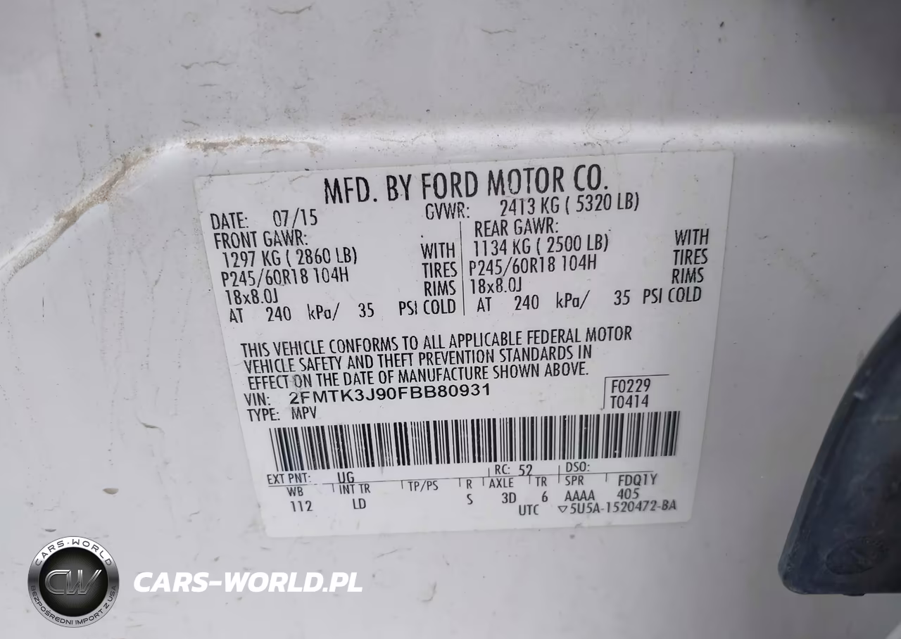 2015 Ford Edge Sel VIN:2FMTK3J90FBB80931 - 9