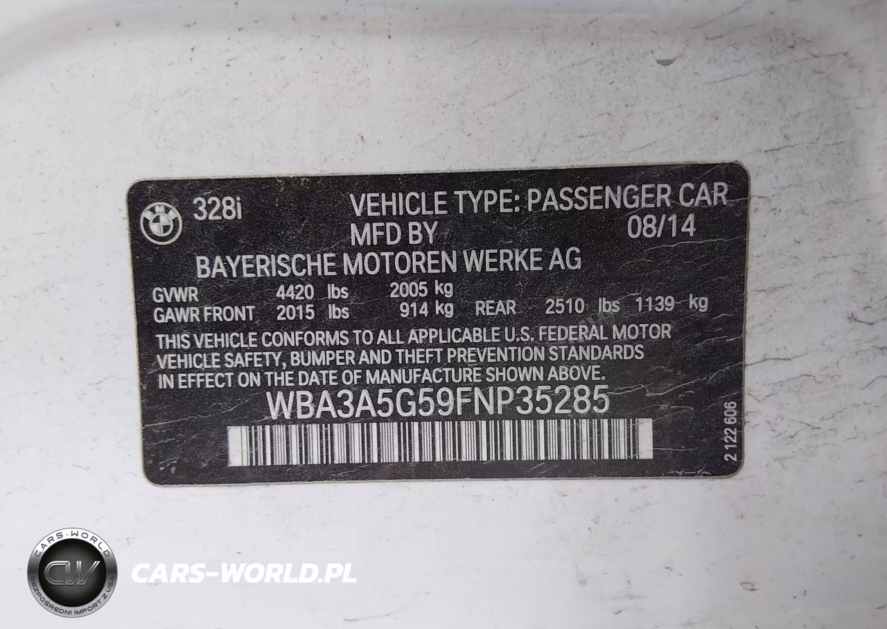 2015 BMW 328I VIN:WBA3A5G59FNP35285 - 9
