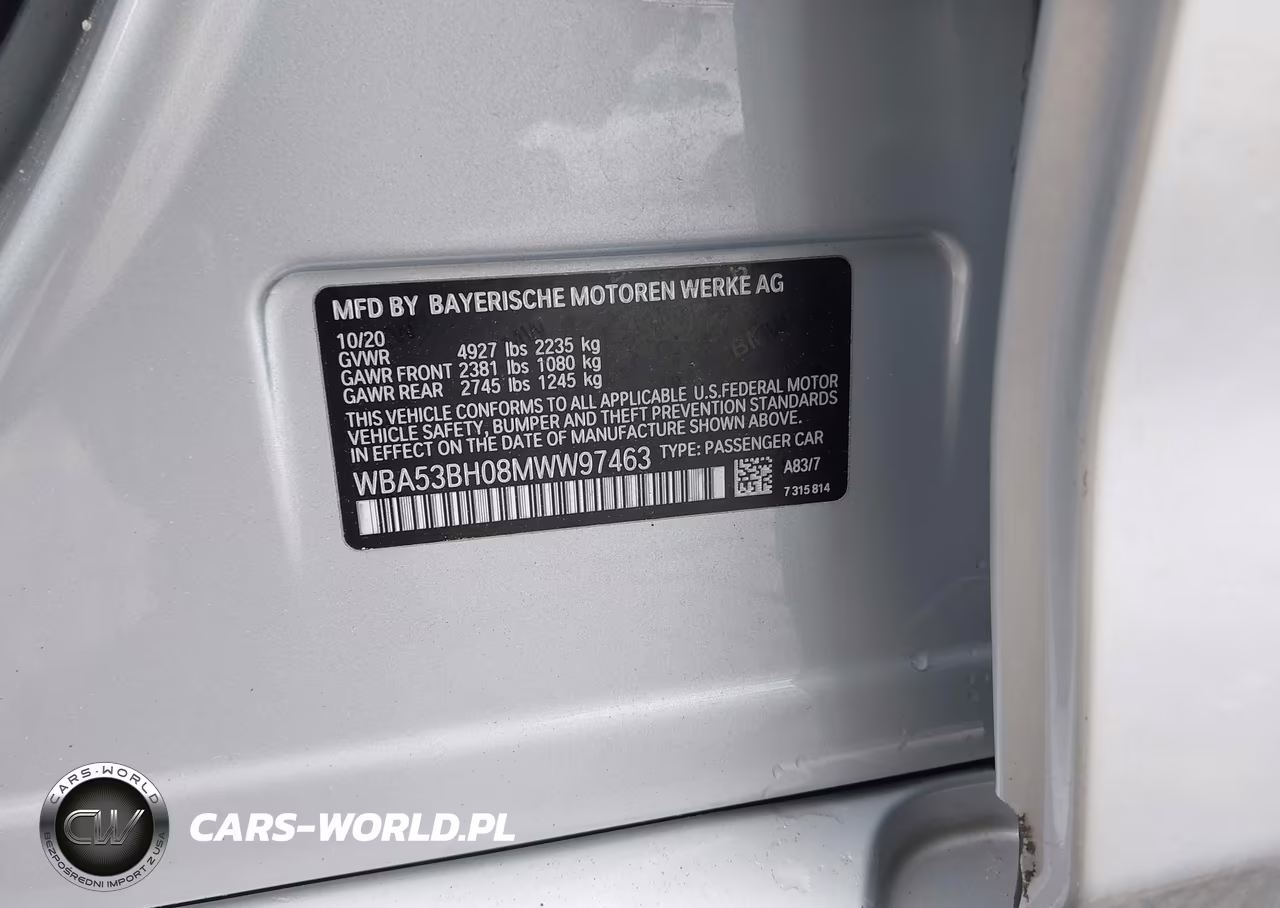 2021 BMW 530I VIN:WBA53BH08MWW97463 - 9