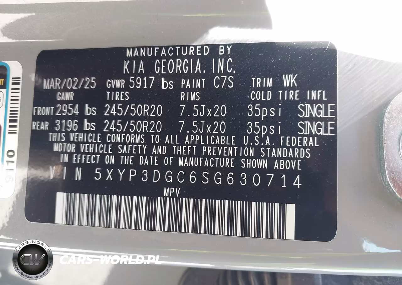 2025 Kia Telluride Ex X-Line VIN:5XYP3DGC6SG630714 - 9