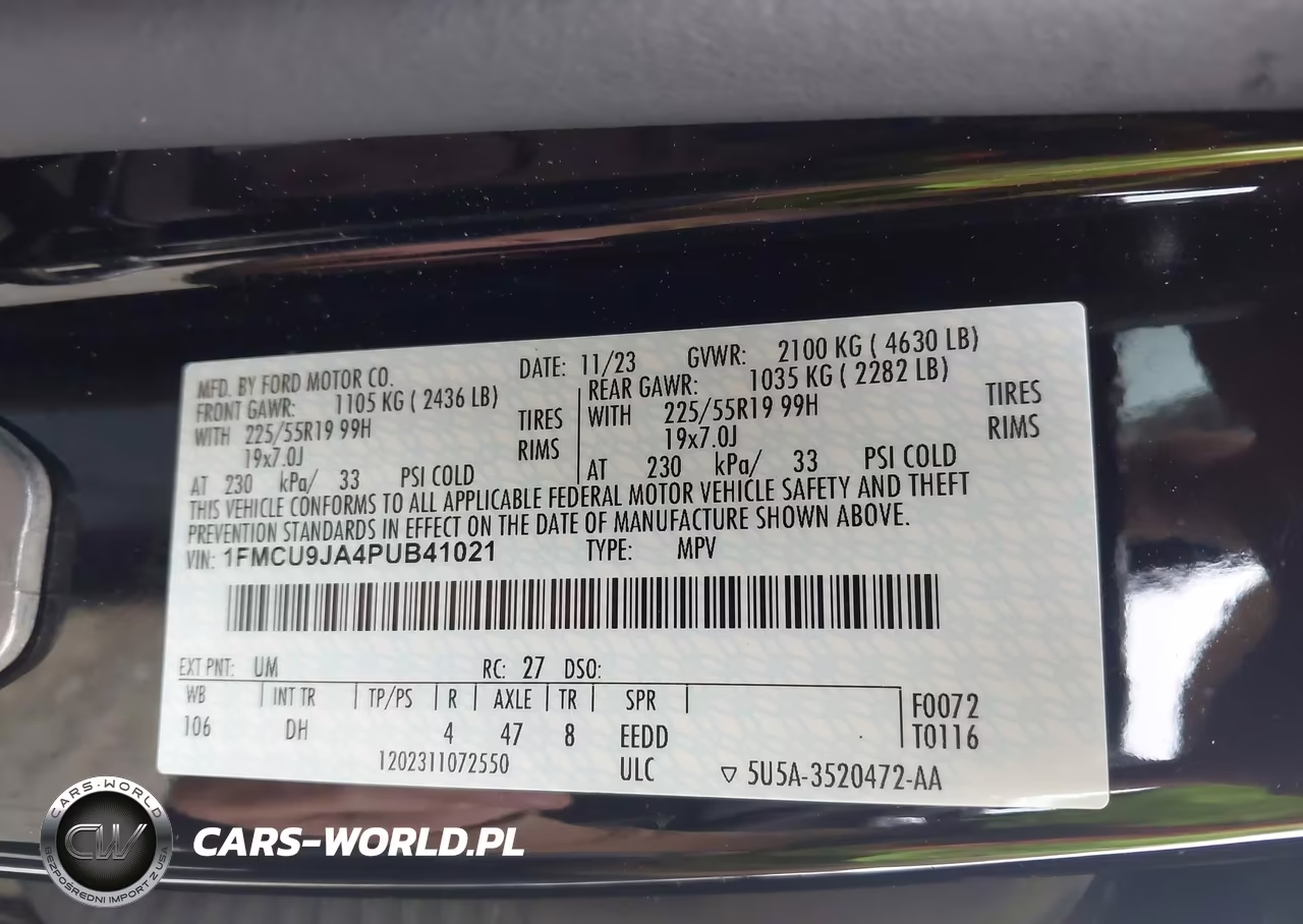 2023 Ford Escape Platinum VIN:1FMCU9JA4PUB41021 - 9