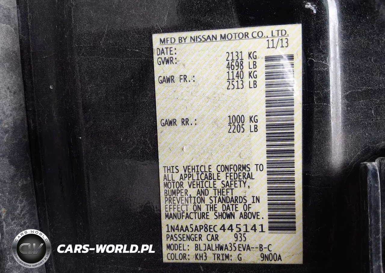 2014 Nissan Maxima 3.5 Sv VIN:1N4AA5AP8EC445141 - 9