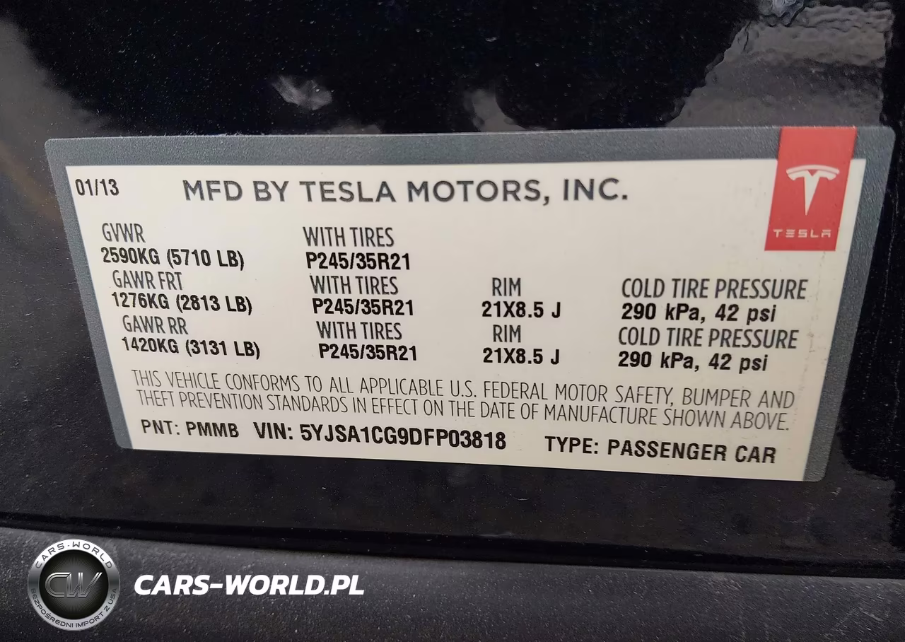 2013 Tesla Model S VIN:5YJSA1CG9DFP03818 - 9