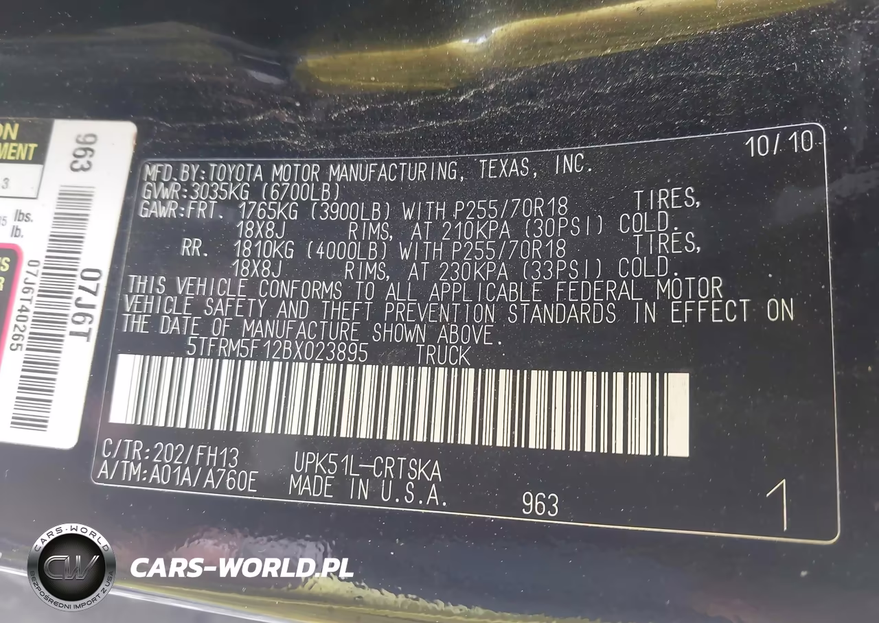 2011 Toyota Tundra Grade 4.6L V8 VIN:5TFRM5F12BX023895 - 9