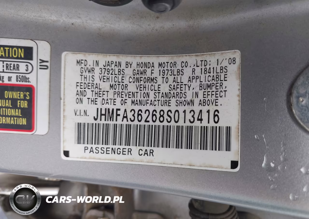 2008 Honda Civic Hybrid VIN:JHMFA36268S013416 - 9