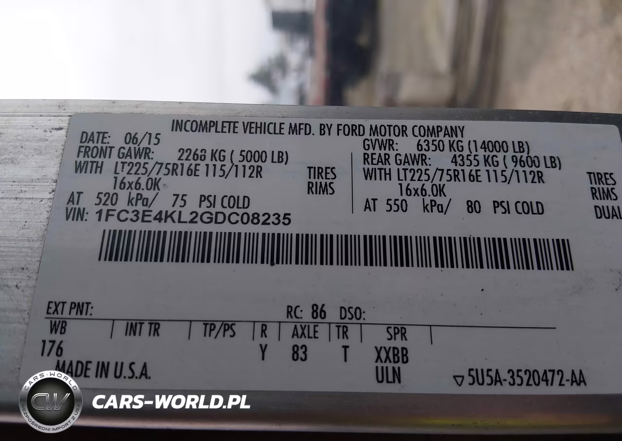 2016 Ford E-450 Stripped VIN:1FC3E4KL2GDC08235 - 8