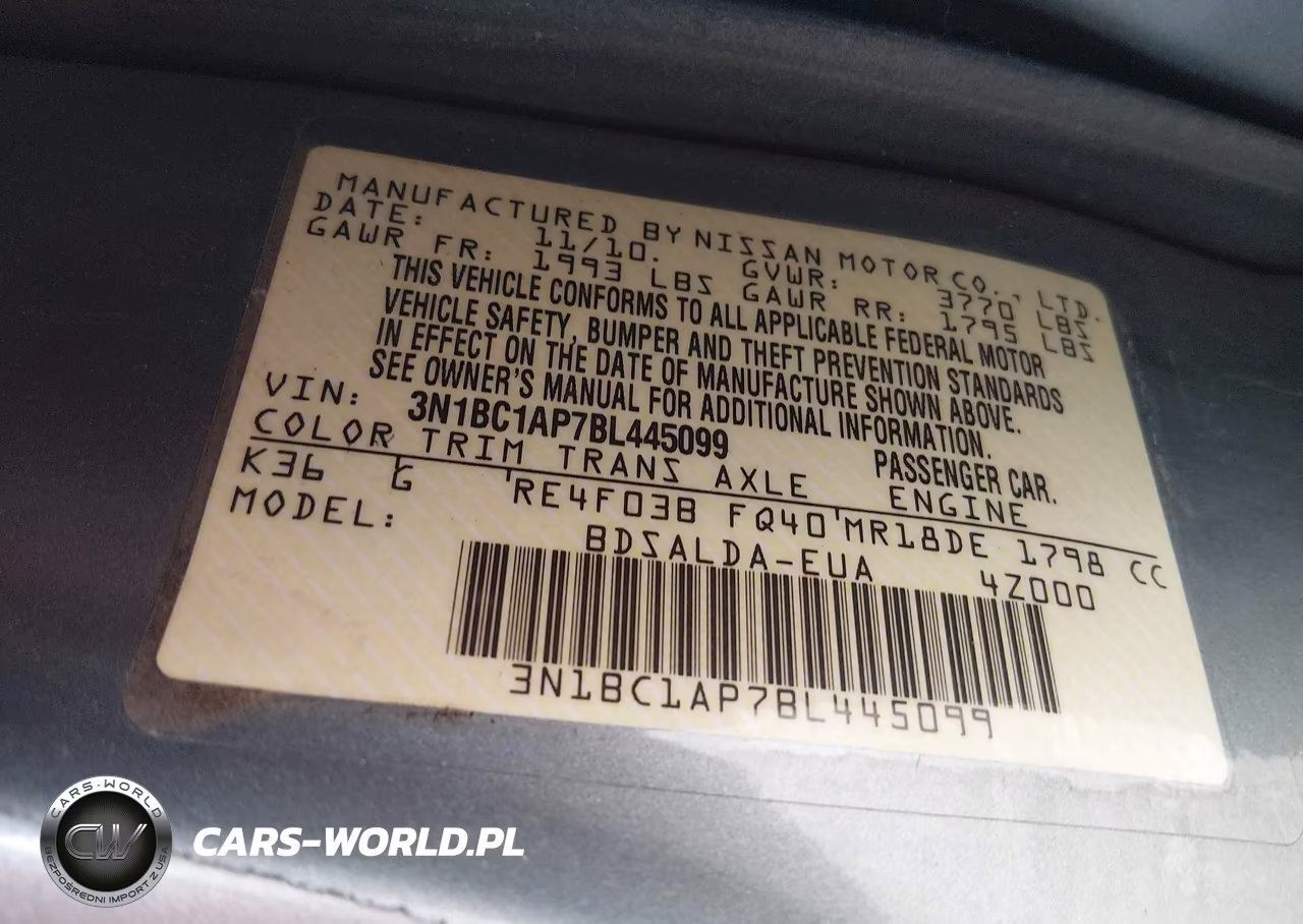 2011 Nissan Versa 1.8S VIN:3N1BC1AP7BL445099 - 9