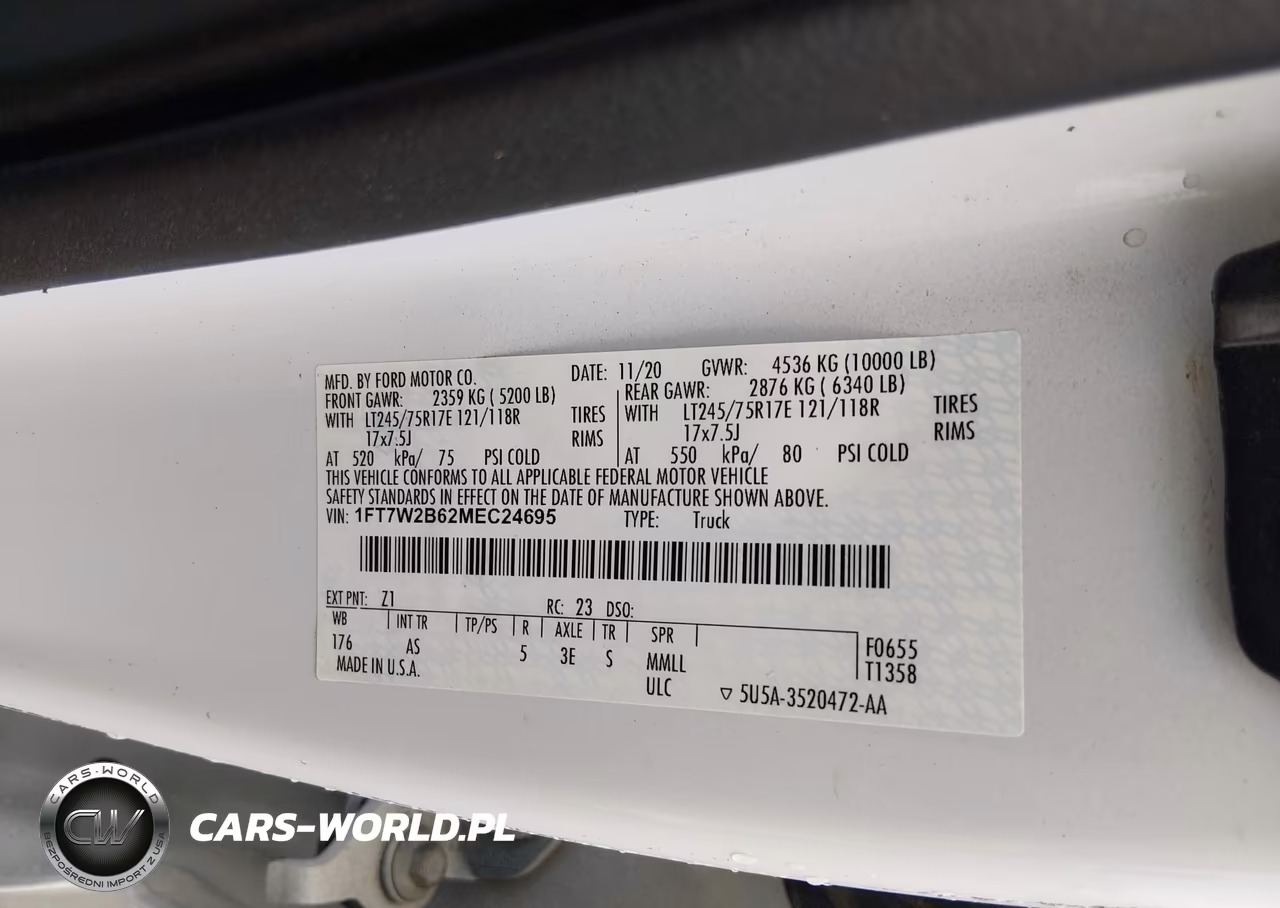 2021 Ford F-250 Xl VIN:1FT7W2B62MEC24695 - 9