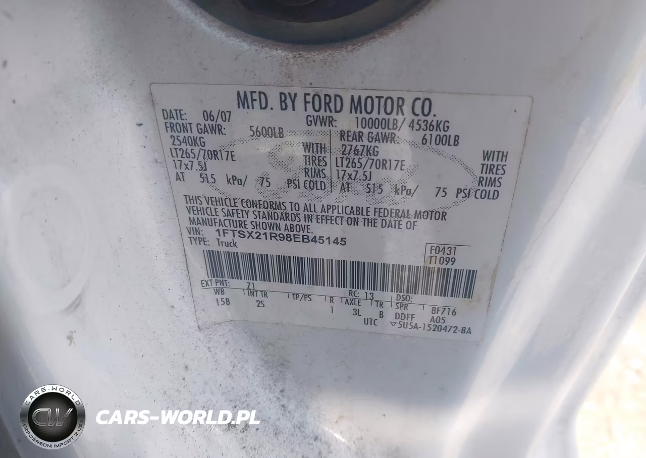 2008 Ford F-250 Xlt VIN:1FTSX21R98EB45145 - 9