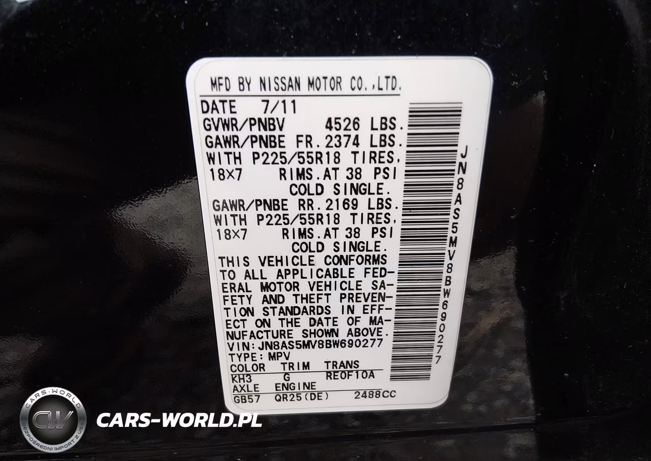 2011 Nissan Rogue Sv VIN:JN8AS5MV8BW690277 - 9