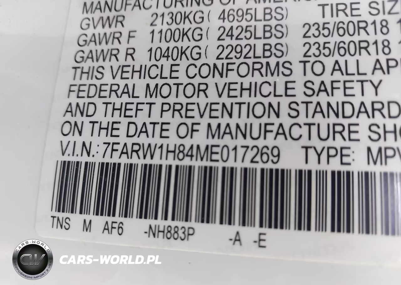 2021 Honda Cr-V 2Wd Ex-L VIN:7FARW1H84ME017269 - 9