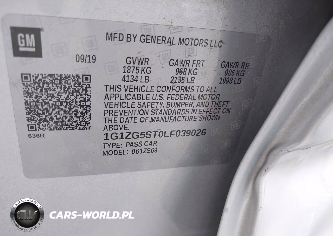2020 Chevrolet Malibu Fwd Rs VIN:1G1ZG5ST0LF039026 - 9