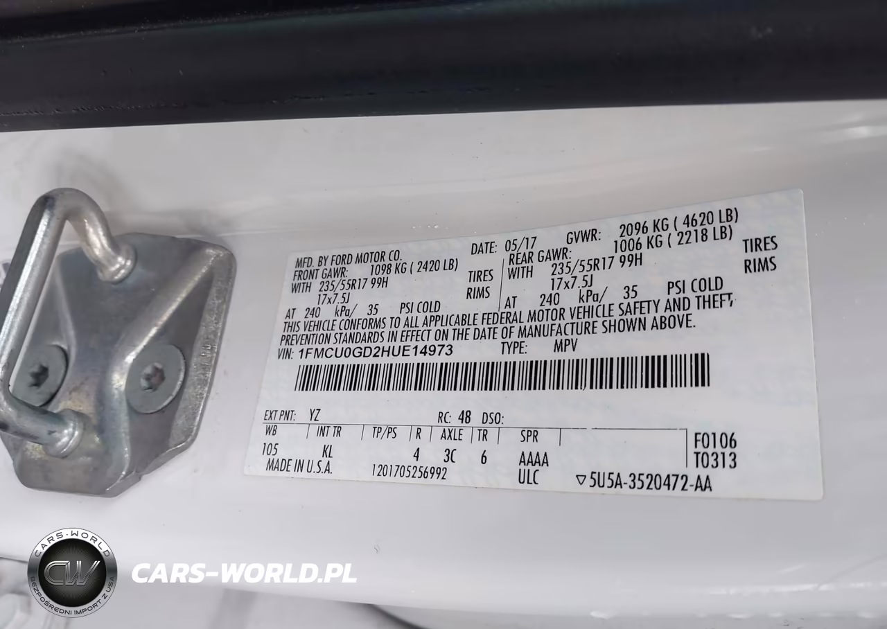 2017 Ford Escape Se VIN:1FMCU0GD2HUE14973 - 9