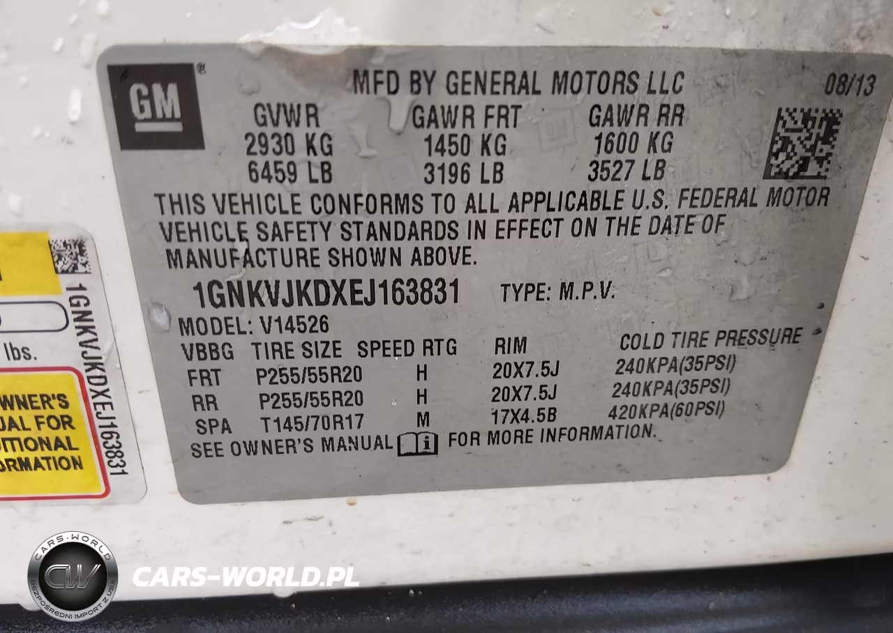 2014 Chevrolet Traverse Ltz VIN:1GNKVJKDXEJ163831 - 9