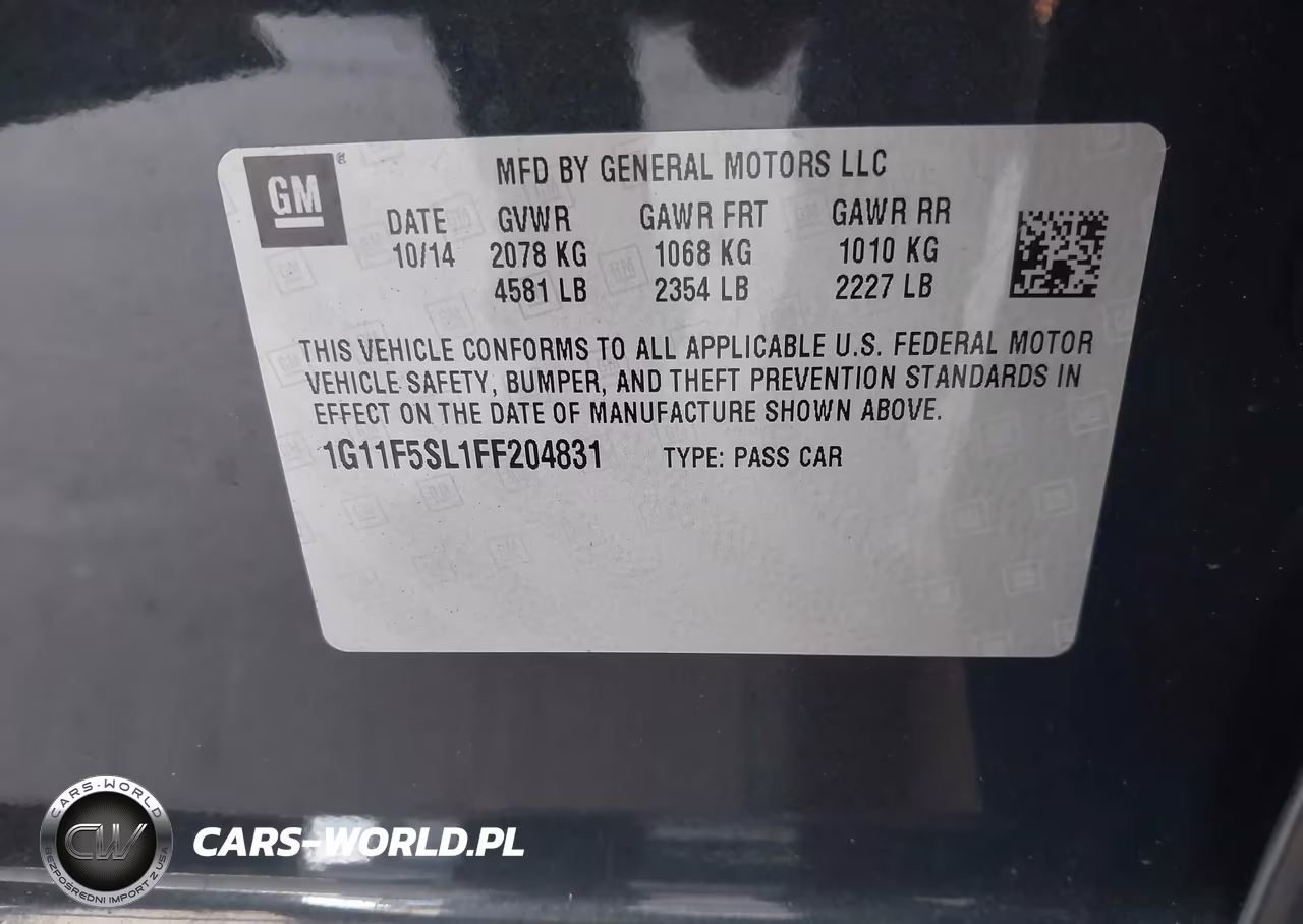 2015 Chevrolet Malibu 1Lz VIN:1G11F5SL1FF204831 - 9