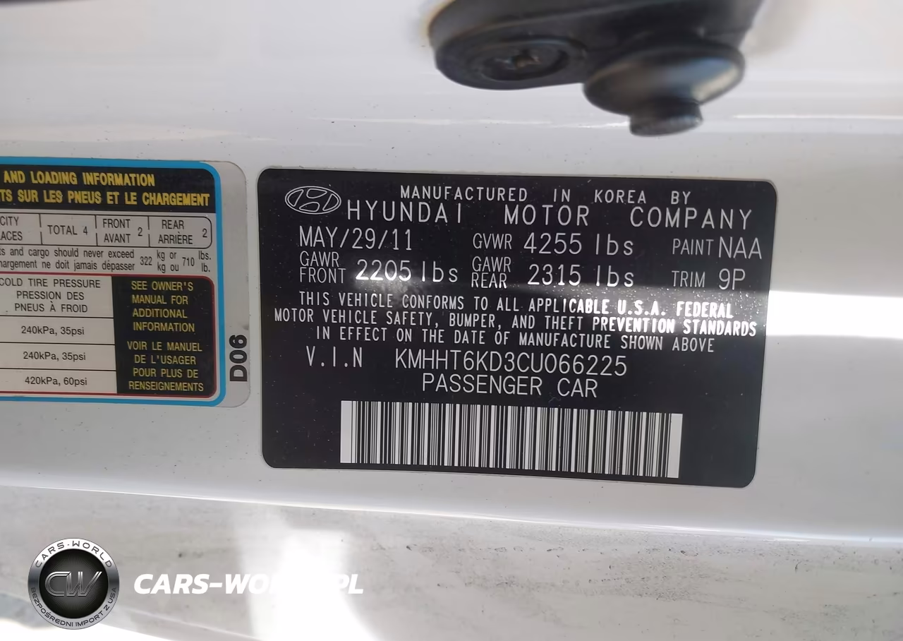 2012 Hyundai Genesis 2.0T VIN:KMHHT6KD3CU066225 - 9