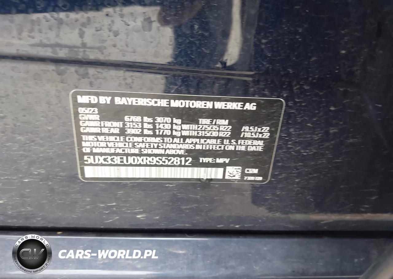 2024 BMW X5 M60I VIN:5UX33EU0XR9S52812 - 9