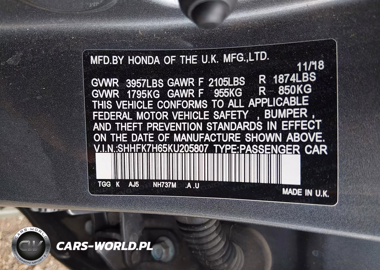 2019 Honda Civic Ex VIN:SHHFK7H65KU205807 - 9