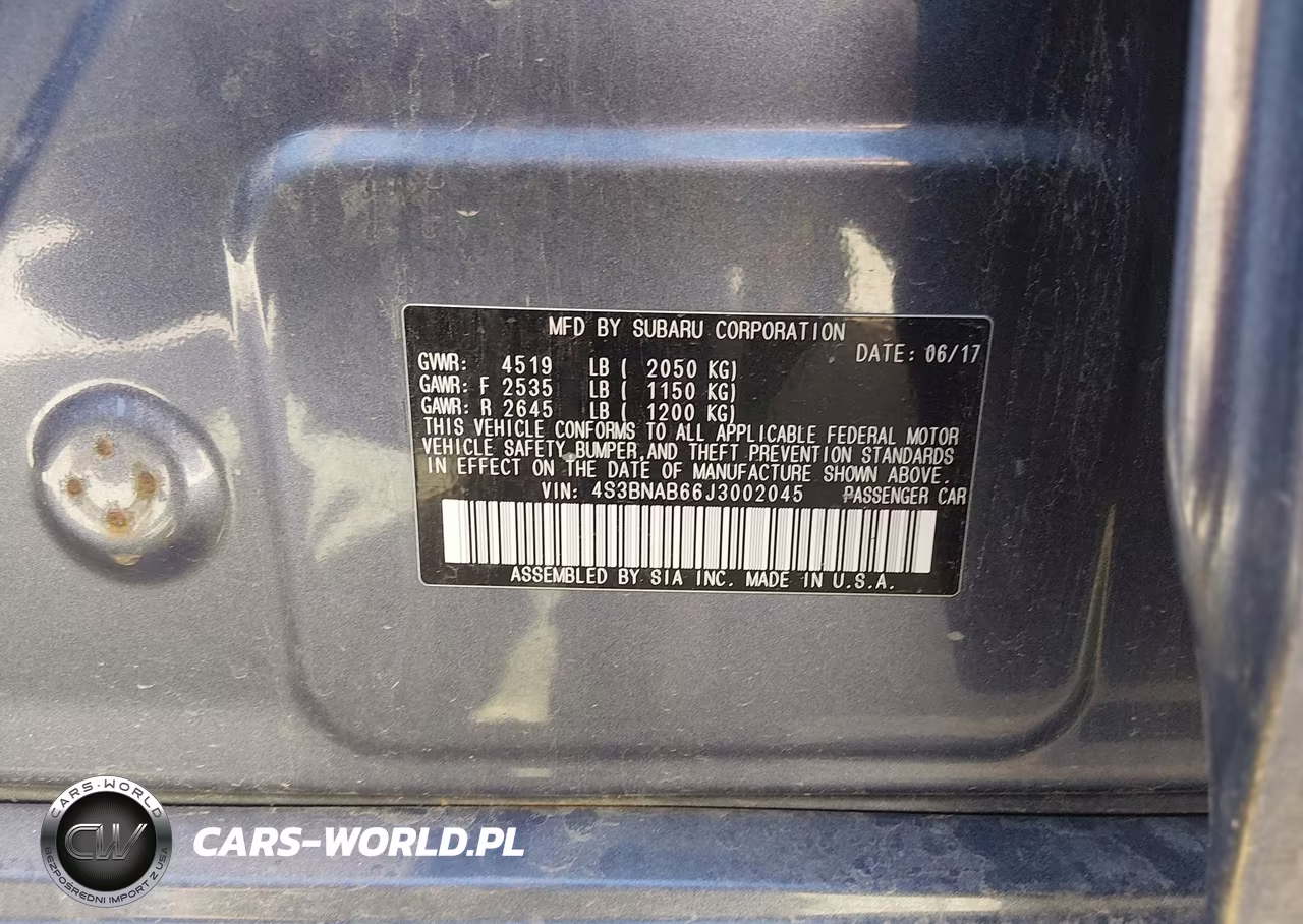 2018 Subaru Legacy 2.5I VIN:4S3BNAB66J3002045 - 9