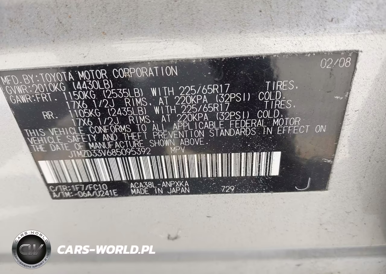 2008 Toyota Rav4 VIN:JTMZD33V685095392 - 9