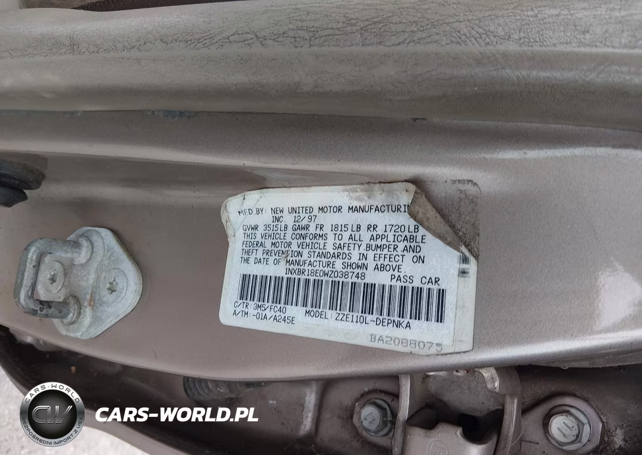 1998 Toyota Corolla Le VIN:1NXBR18E0WZ038748 - 9