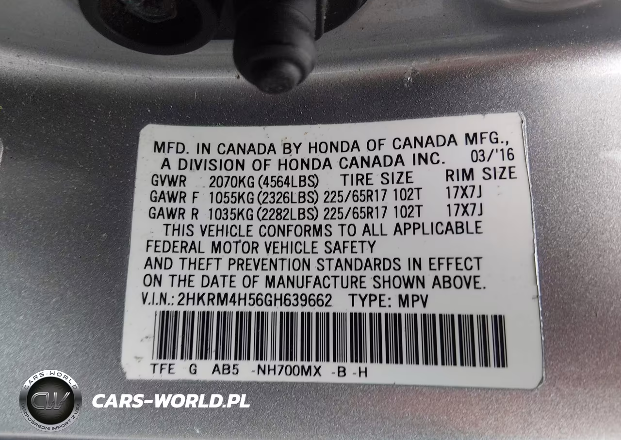 2016 Honda Cr-V Ex VIN:2HKRM4H56GH639662 - 9