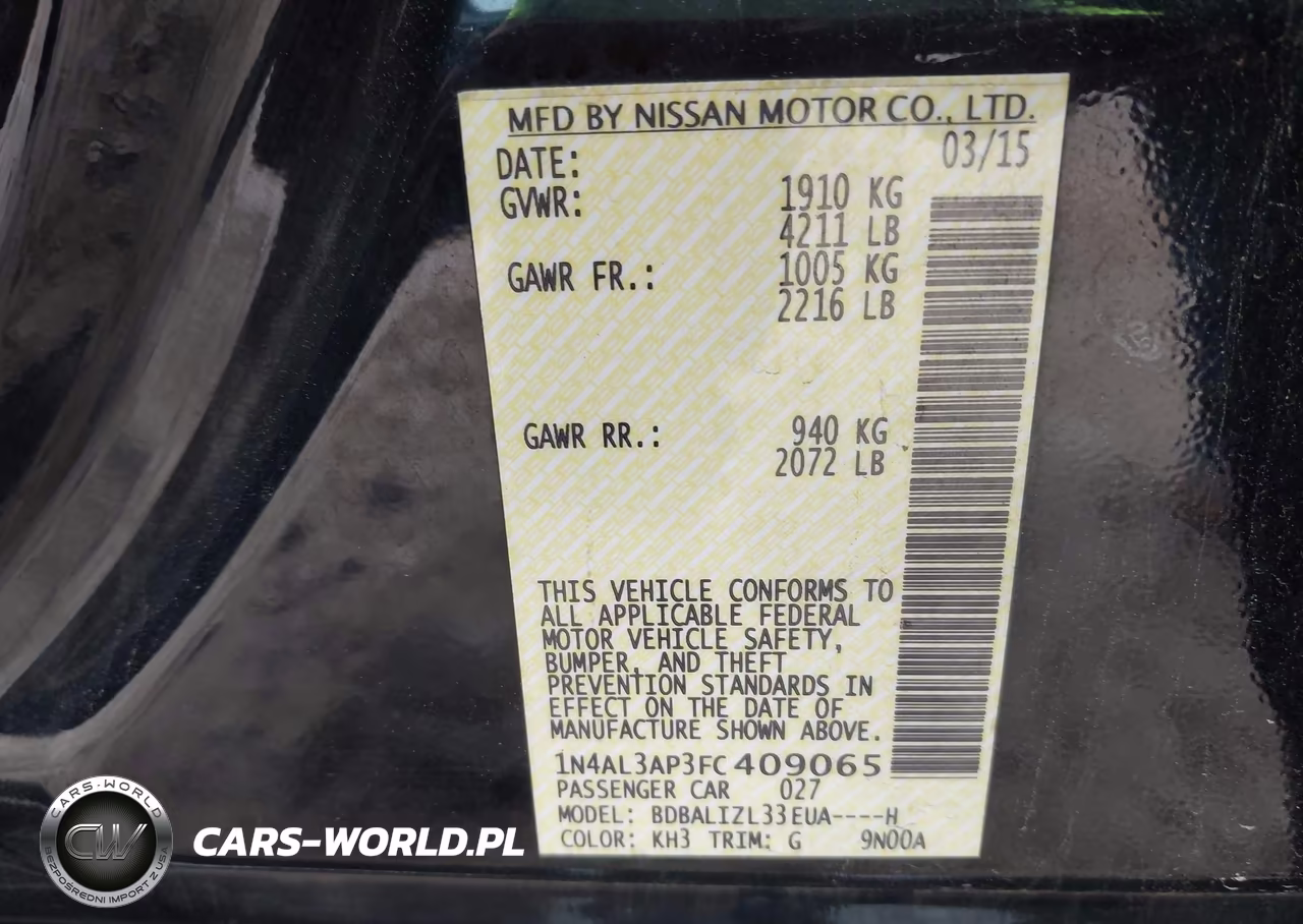 2015 Nissan Altima 2.5 Sv VIN:1N4AL3AP3FC409065 - 9