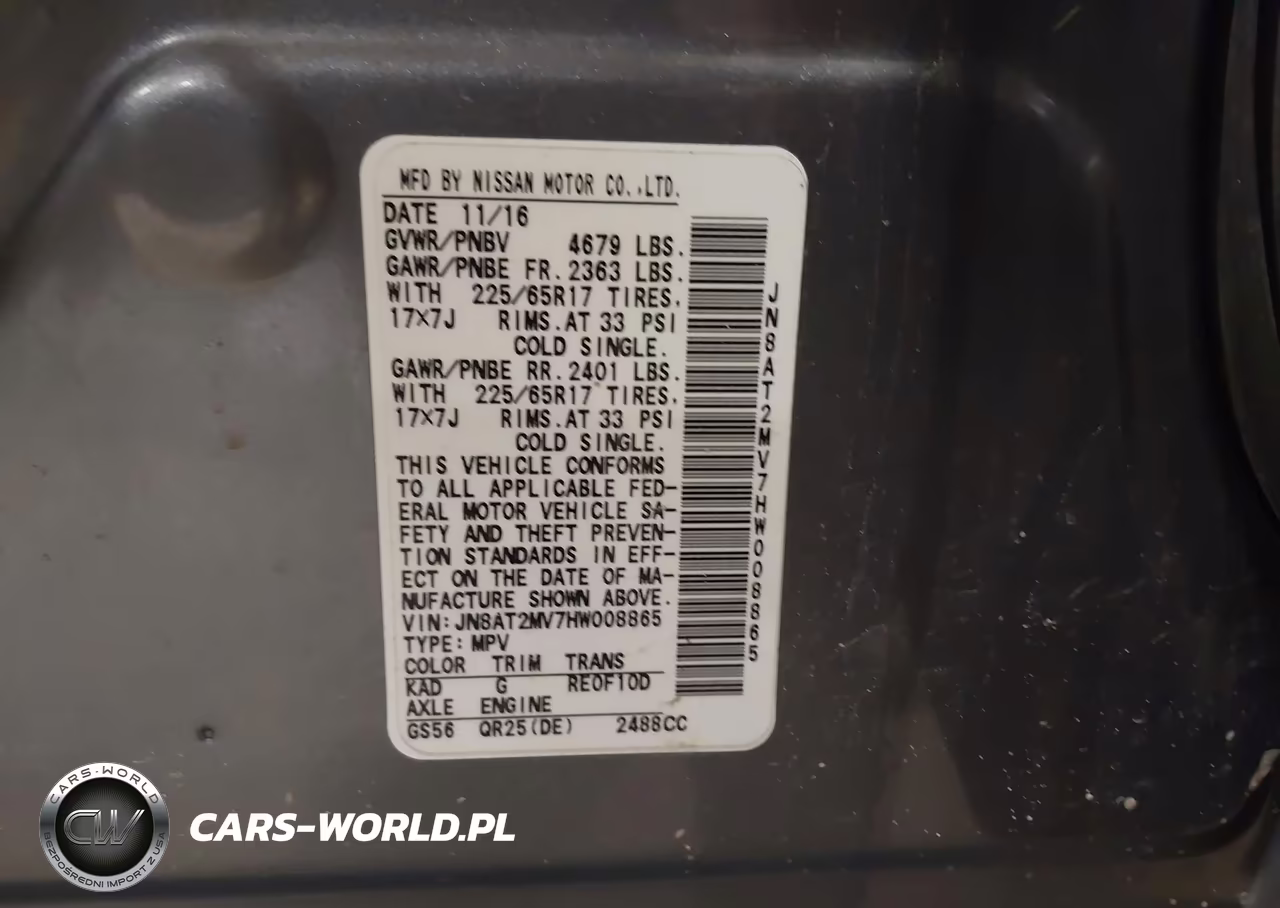 2017 Nissan Rogue S VIN:JN8AT2MV7HW008865 - 9