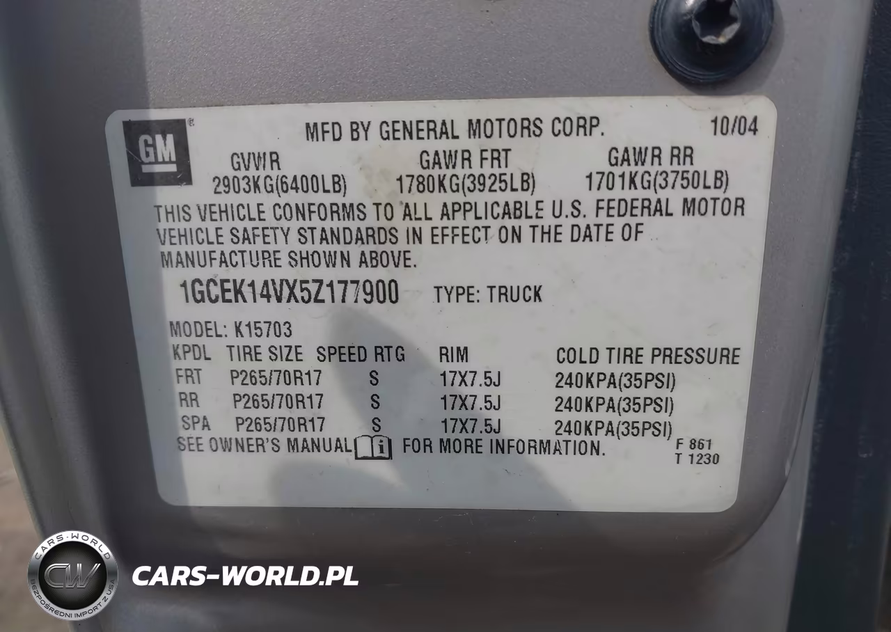 2005 Chevrolet Silverado 1500 Work Truck VIN:1GCEK14VX5Z177900 - 9